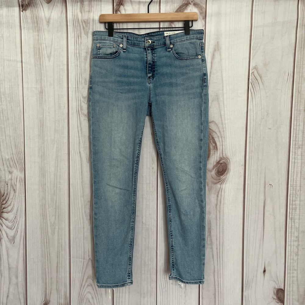 Rag & Bone New York Women's Cate skinny ankle mid rise 29 Distressed Hem Jeans